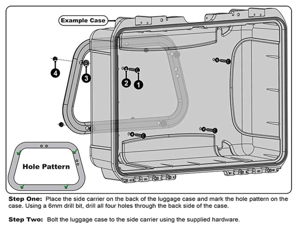 Universal Large Case Bolt-On Adapter Kit - SW-MOTECH & Givi Side Racks