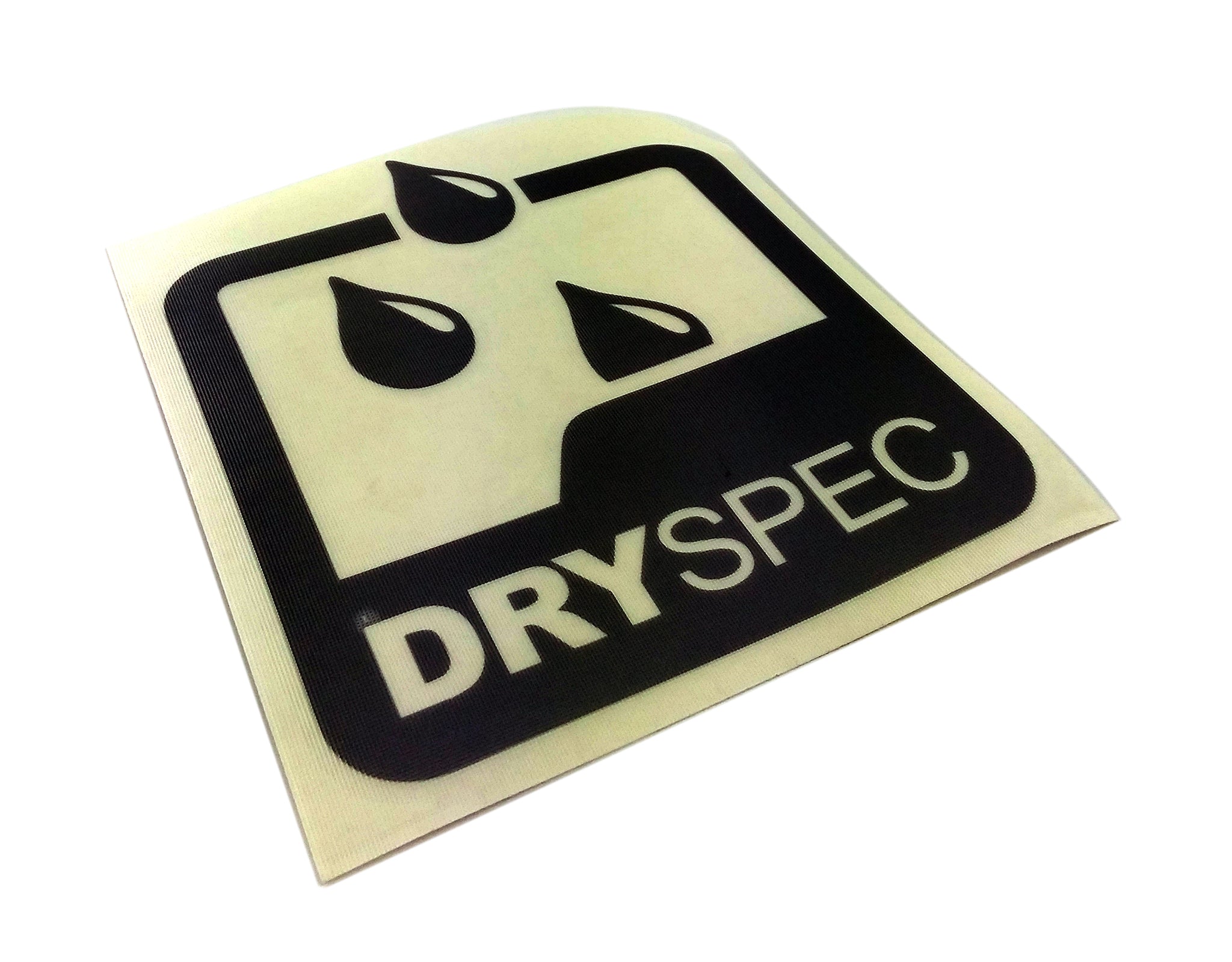 DRYSPEC Icon Logo Transfer Decal, Silver Metallic, 5x5