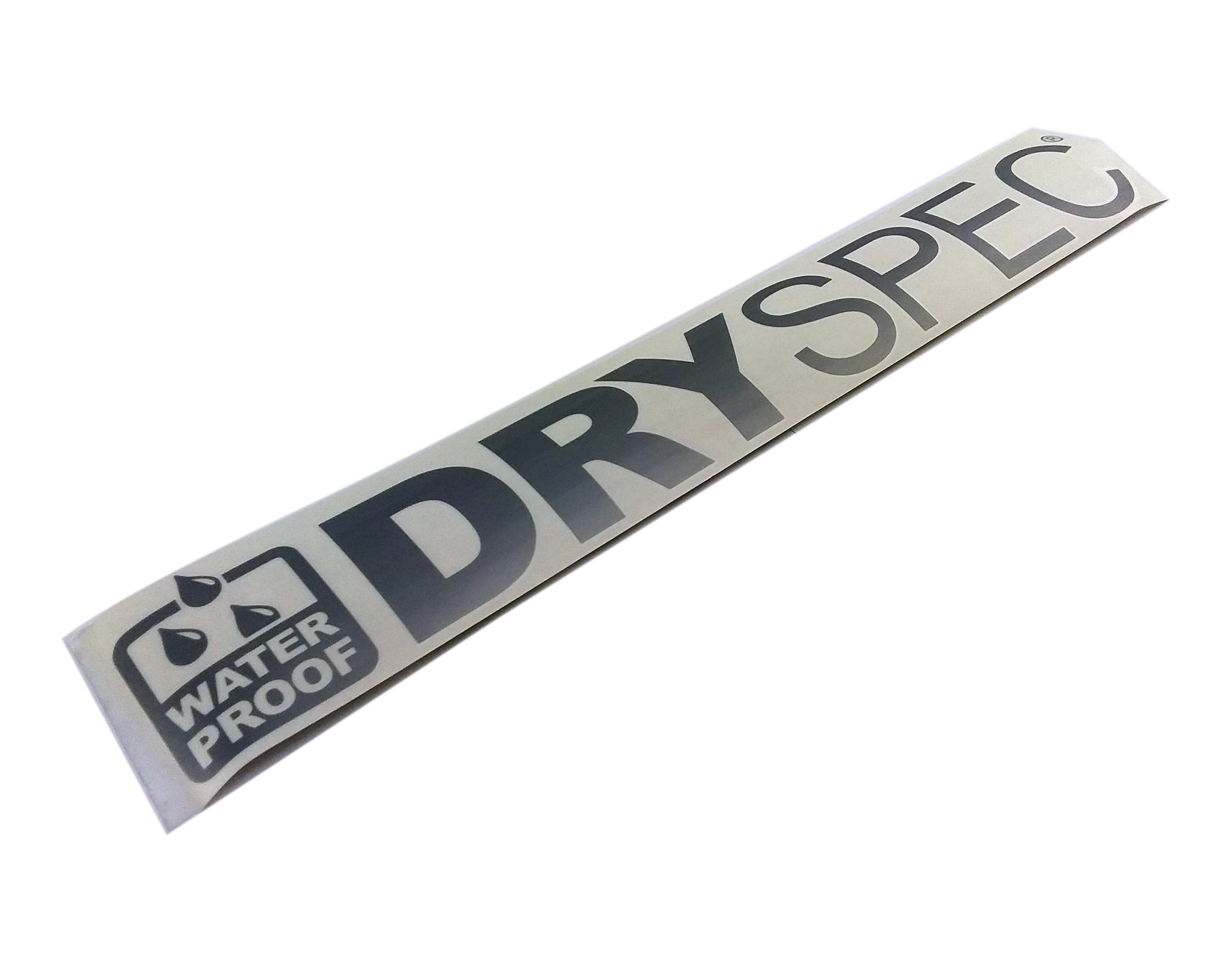 DRYSPEC Full Logo Transfer Decal, Silver Metallic, 21x4