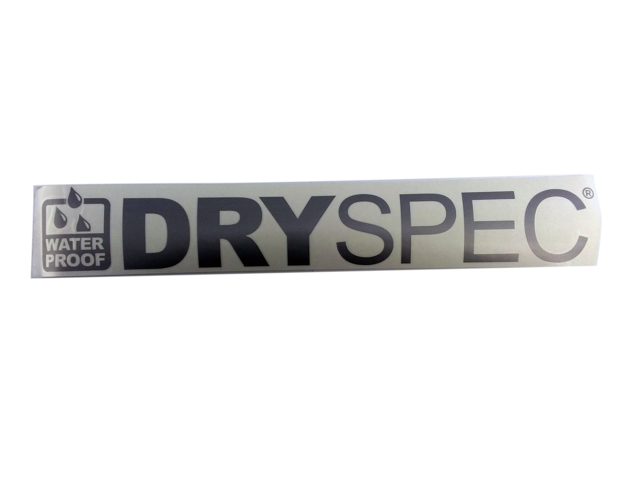 DRYSPEC Full Logo Transfer Decal, Silver Metallic, 21x4